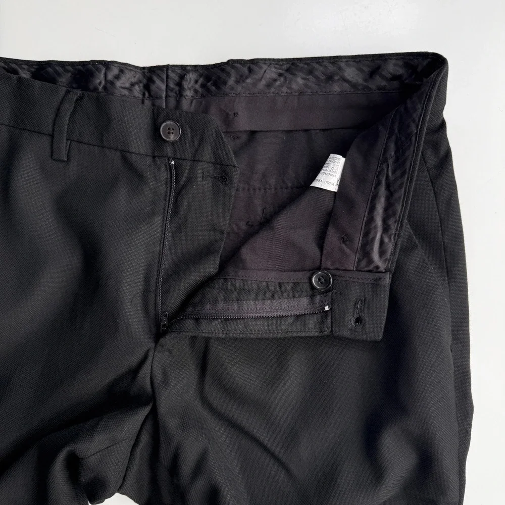 ZARA‎ Comfort Suit Pants Slim Dress Trousers Mens 30 Black Classic